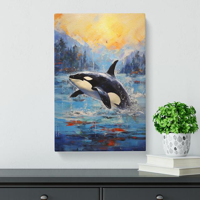 Orca Whale Impressionism House of Hampton Size: 50cm H x 35cm W x 3cm D on Productcaster.