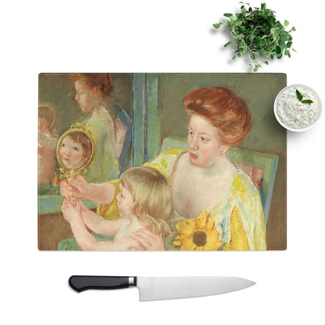 Mother and Child Vol.1 by Mary Cassatt Chopping Board East Urban Home Size: 0.4cm H x 28.5cm W x 39cm L on Productcaster.