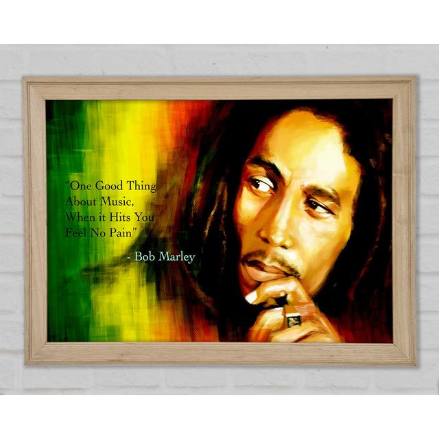 Musik-Zitat Bob Marley Feel No Pain - Einzelne Bilderrahmen Kunstdrucke Happy Larry Größe: 29,7 cm H x 42 cm B x 1,5 cm T on Productcaster.