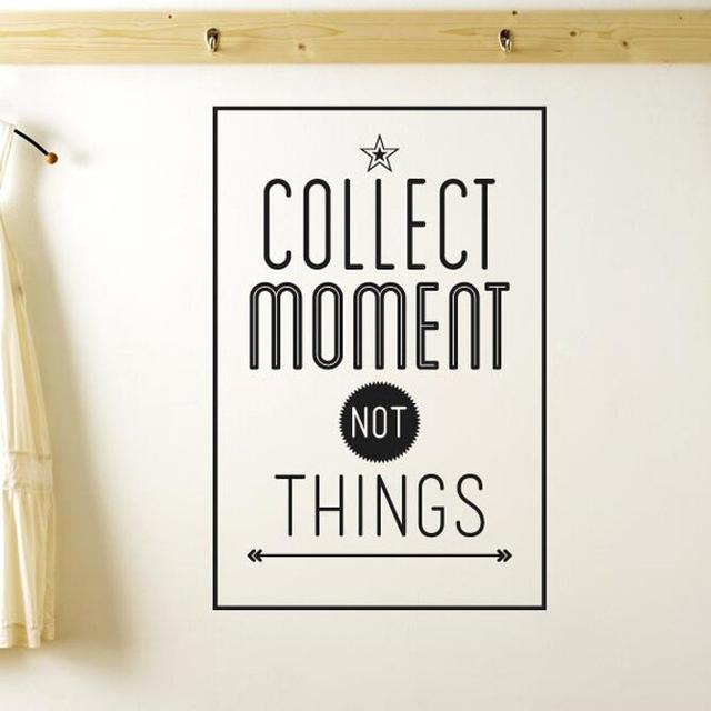 Collect Moments Not Things Wall Sticker East Urban Home Colour: Aqua Green, Size: Medium on Productcaster.