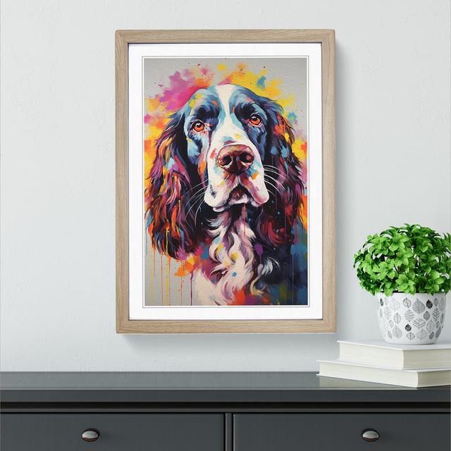 English Springer Spaniel Contemporary No.2 - Single Picture Frame Print on Wood Marlow Home Co. Frame Colour: Oak, Size: 34cm H x 25cm W x 2cm D on Productcaster.