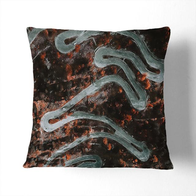 Maloja Pass in Switzerland Painting Cushion with Filling East Urban Home Size: 40cm H x 40cm W x 15cm D, Backing Colour: Stone on Productcaster.