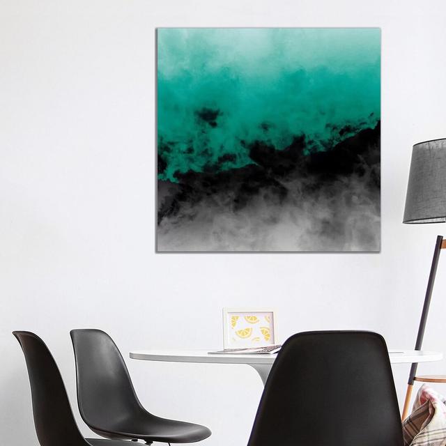 Zero Visibility Emerald by Caleb Troy - Graphic Art Print on Canvas Latitude Run Size: 93.98cm H x 93.98cm W x 3.81cm D, Format: Wrapped Canvas on Productcaster.