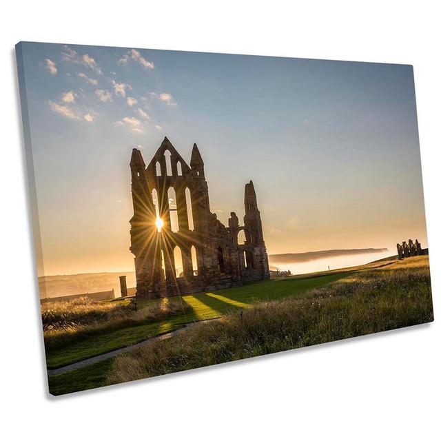 Whitby Abbey Sunset - Wrapped Canvas Print Ebern Designs Size: 30.5cm H x 45.7cm W x 2cm D on Productcaster.