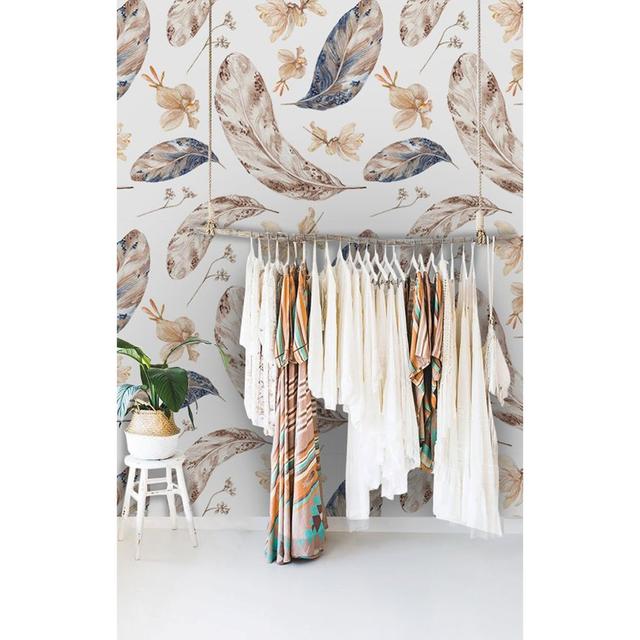 Galilaia Fall Feathers Goldendesign Wallpaper ClassicLiving Size: 250 x 104cm on Productcaster.