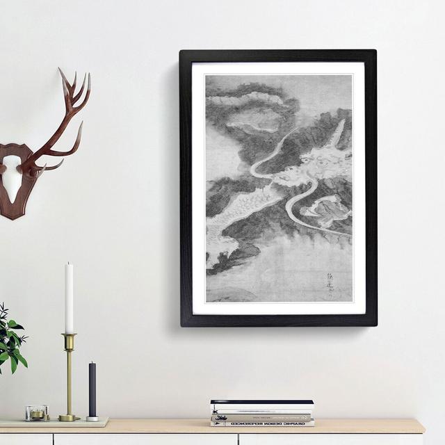 Dragon by Tawaraya Sotatsu - Picture Frame Painting Print East Urban Home Size: 65cm H x 48cm W x 2cm D, Frame Option: Black Framed on Productcaster.