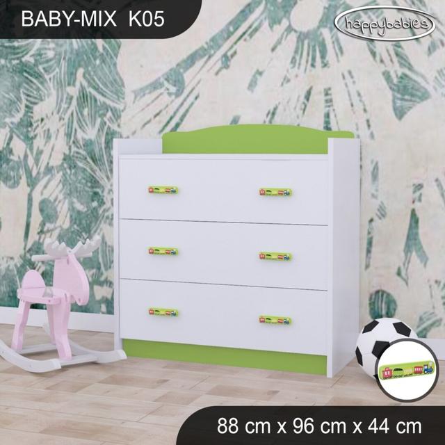 Baby Mix 3 Drawer Dresser Happy Babies Colour: Green on Productcaster.