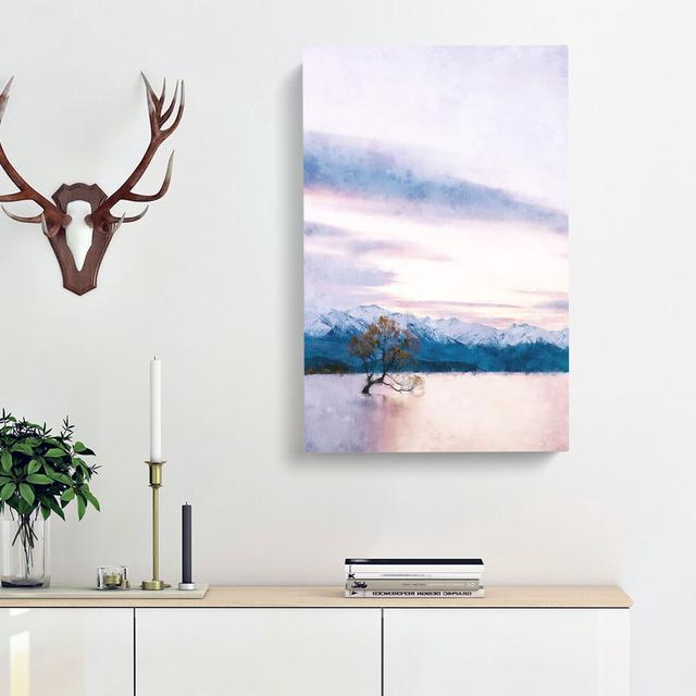 Lone Tree in New Zealand - Wrapped Canvas Painting Print East Urban Home Size: 76cm H x 50cm W x 3cm D on Productcaster.