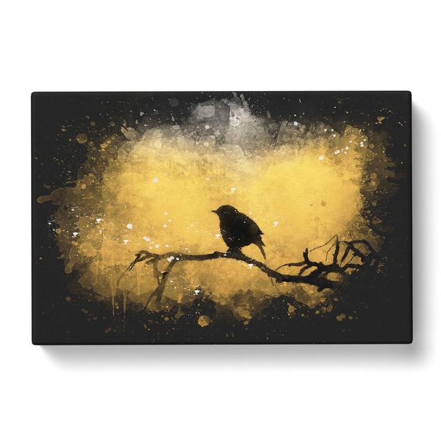 Bird at Sunset - Wrapped Canvas Graphic Art East Urban Home Size: 40cm H x 60cm W x 3cm D on Productcaster.