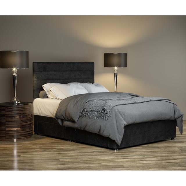 Sitka Divan Bed Base 17 Stories Colour: Cosmic, Size: Super King (6') on Productcaster.