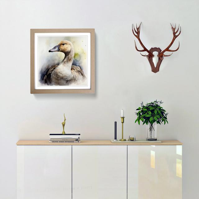 Goose Watercolour - Single Picture Frame Print on Wood Brambly Cottage Frame Colour: Oak on Productcaster.