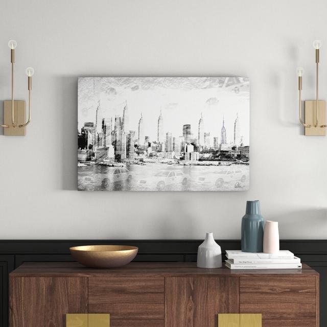 'Gold Multiple Empire' Graphic Art Wrapped on Canvas East Urban Home Size: 61 cm H x 92 cm W on Productcaster.