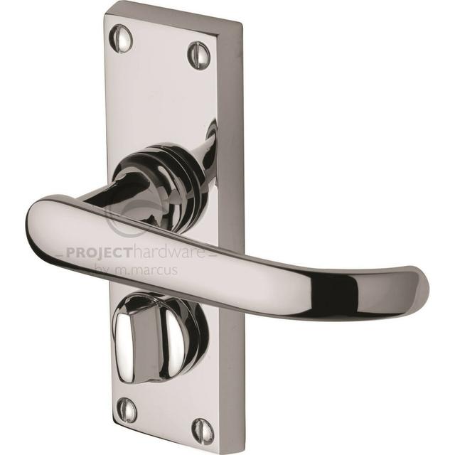 Avon Bathroom Door Handle (Set of 2) Heritage Brass Finish: Satin Chrome on Productcaster.