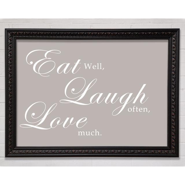 Küche Zitat Eat Laugh Love Grau - Einzelne Bilderrahmen Kunstdrucke Bright Star Farbe: Fliederfarben, Größe: 21 cm H x 29,7 cm B on Productcaster.