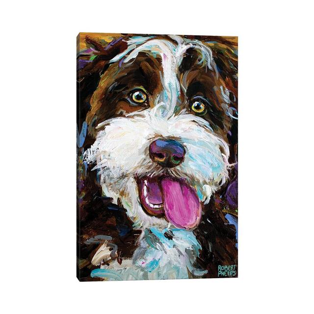 Happy Aussiedoodle I by Robert Phelps - Wrapped Canvas Painting ClassicLiving Size: 30.48cm H x 20.32cm W x 1.91cm D on Productcaster.