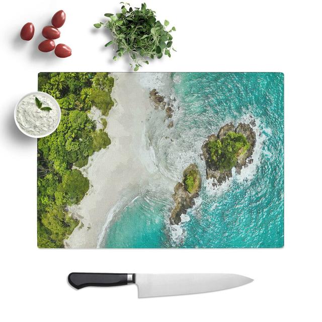 Glass Escondido Beach in Costa Rica Chopping Board East Urban Home Size: 28.5 cm W x 20 cm L on Productcaster.