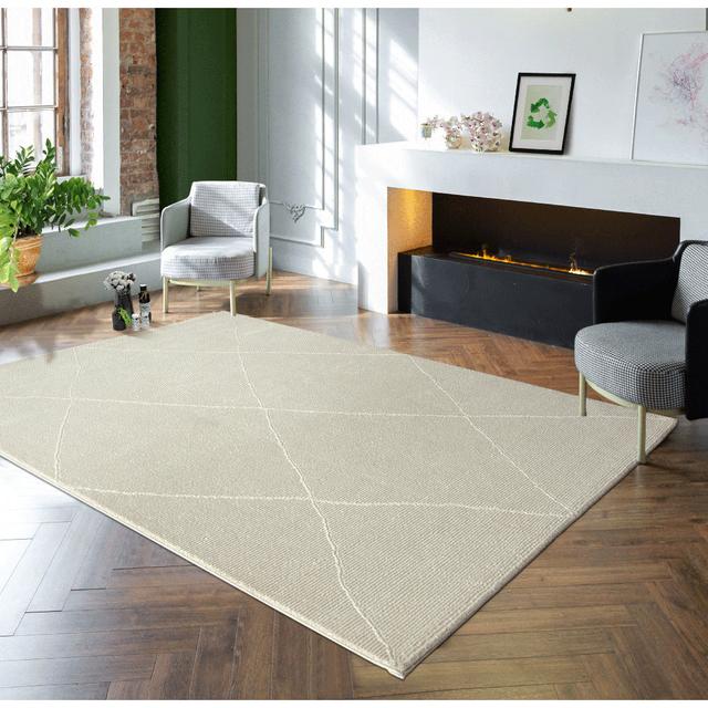 Carloz Animal Print Machine -made Area Rug Metro Lane Rug Size: Rectangle 80 x 150cm, Colour: Cream on Productcaster.