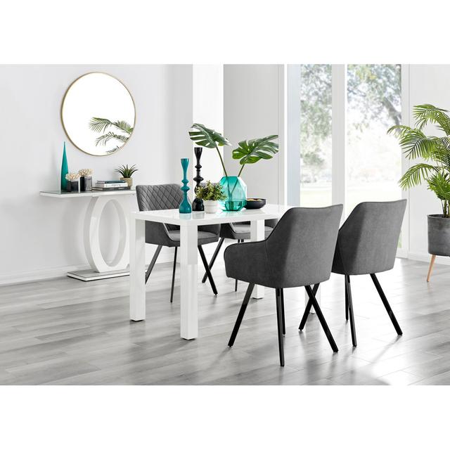 4 - Person Dining Set Canora Grey Chair Colour: Dark Grey on Productcaster.