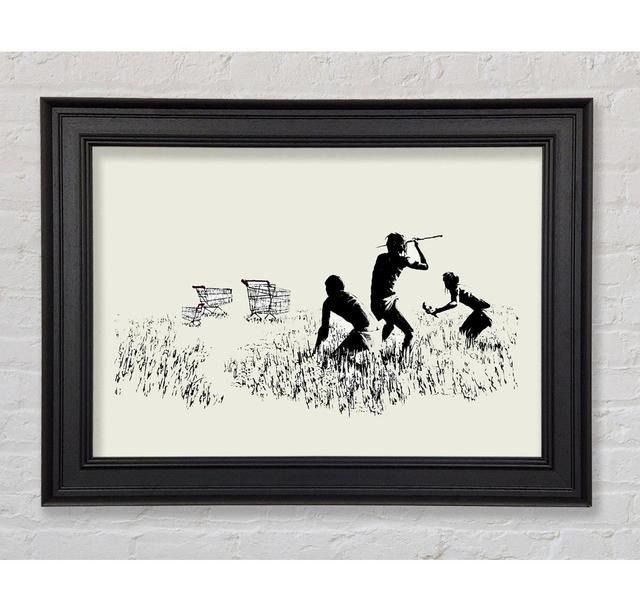 Trolley Hunters Cream Framed Print Happy Larry Size: 42cm H x 59.7cm W on Productcaster.