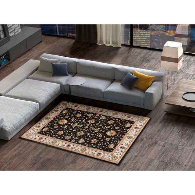 Aquilera Persian Machine Woven / Power Loomed Black Area Rug Marlow Home Co. Rug Size: Rectangle 160 x 230cm on Productcaster.