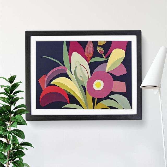 Eye Opening Abstract Flowers - Single Picture Frame Print Marlow Home Co. Size: 34cm H x 46cm W x 2cm D, Frame Colour: Black Framed on Productcaster.