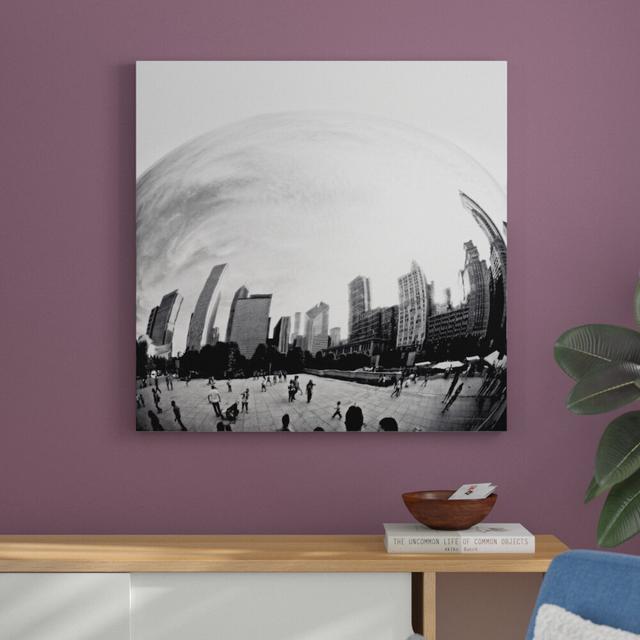 The Bean Chicago Bold Sq by Debra Van Swearingen - No Frame Print on Canvas Blue Elephant Size: 91cm H x 91cm W x 3.8cm D on Productcaster.