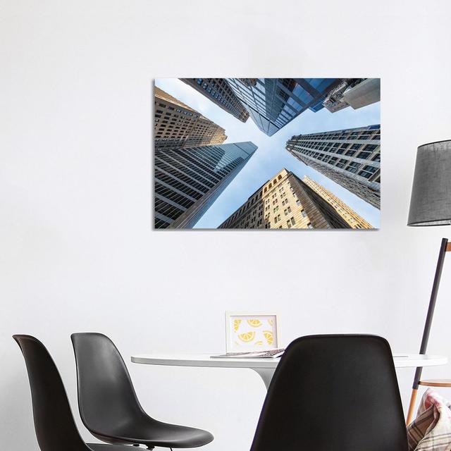 Office Buildings near Wall Street, New York City by Jan Becke - Wrapped Canvas Photograph Latitude Run Size: 66.04cm H x 101.6cm W x 1.91cm D on Productcaster.