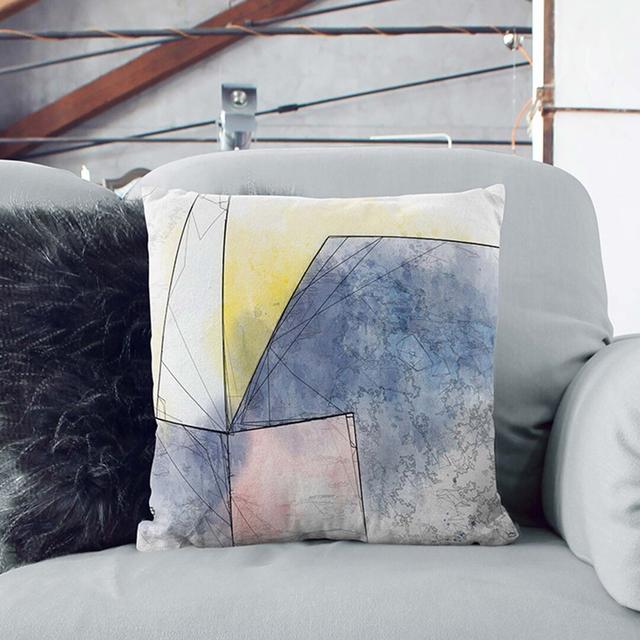 Geometric Angles in Abstract Cushion with Filling East Urban Home Backing Colour: Black, Size: 40cm H x 40cm W x 15cm D on Productcaster.