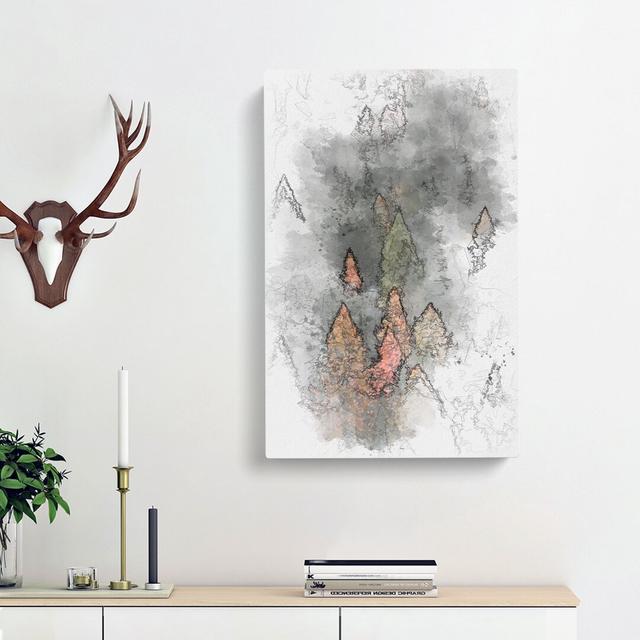 Pointed Trees - Wrapped Canvas Drawing Print East Urban Home Size: 76cm H x 50cm W x 3cm D on Productcaster.