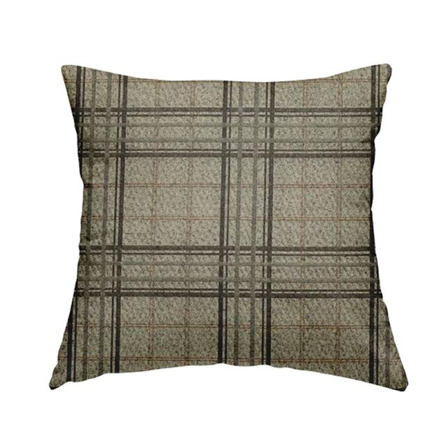 Kirkbride Tartan Cushion with Filling Union Rustic Colour: Brown/Orange, Size: 55cm H x 55cm W x 5cm D on Productcaster.