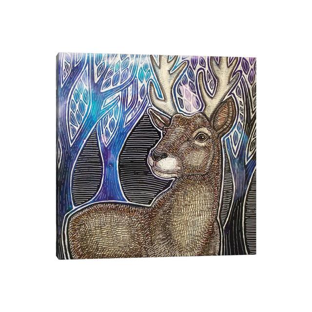 Stag Night by Lynnette Shelley - Wrapped Canvas Print Alpen Home Size: 66.04cm H x 66.04cm W x 1.905cm D on Productcaster.