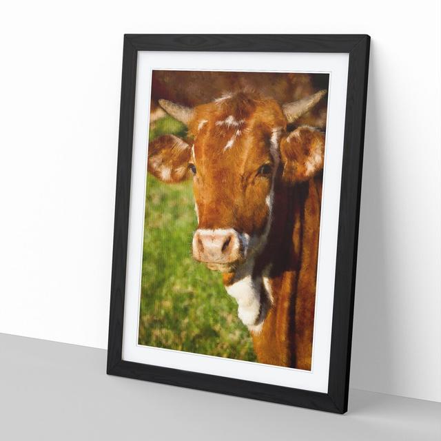 Portrait of a Cow Vol.2 - Picture Frame Painting East Urban Home Size: 48cm H x 36cm W x 2cm D, Frame Option: Black Framed on Productcaster.