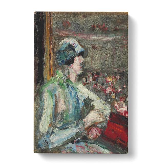 Lady in the Box by Lesser Ury - Wrapped Canvas Painting East Urban Home Size: 76cm H x 50cm W x 3cm D on Productcaster.