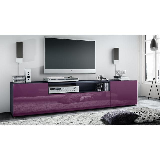 Mcalpine TV Stand for TVs up to 78" Metro Lane Colour: Blackberry High Gloss on Productcaster.