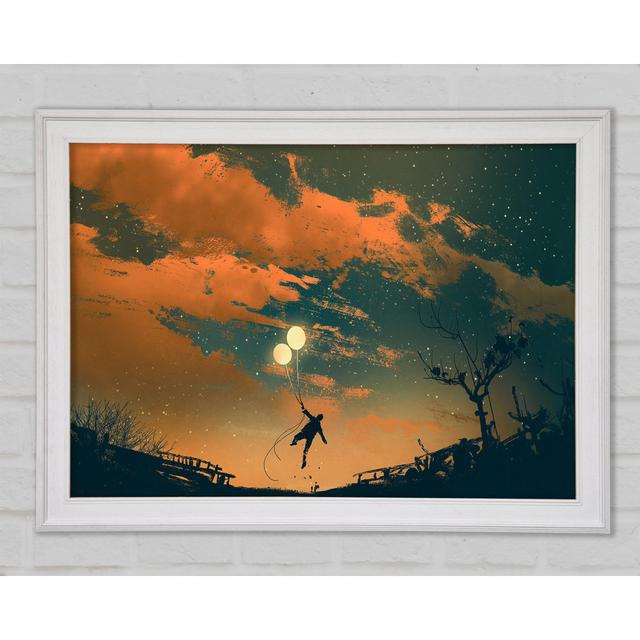 The Two Floating Light Balloons Framed Print Ebern Designs Size: 21cm H x 29.7cm W x 1.5cm D on Productcaster.