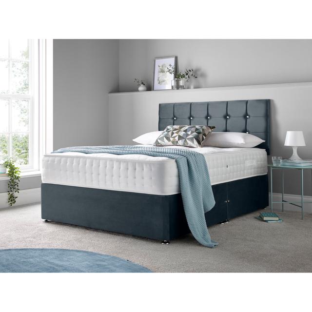 Adarah Divan Bed Set Marlow Home Co. Colour: Black, Size: Small Single (2'6), Storage Type: No Drawers on Productcaster.