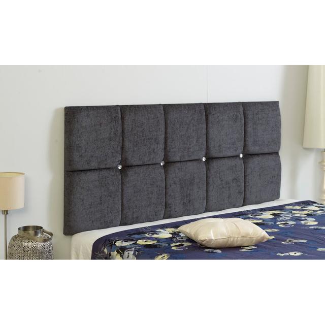 Bria Upholstered Headboard Etta Avenue Colour: Charcoal, Size: Double (4'6) on Productcaster.