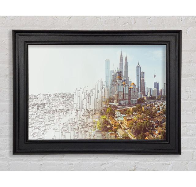 Sketch to Reality City - Single Picture Frame Art Prints Rosalind Wheeler Size: 59.7cm H x 84.1cm W x 8cm D on Productcaster.