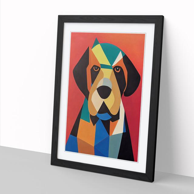 Basset Hound Cubism - Single Picture Frame Graphic Art Marlow Home Co. Format: Walnut Framed, Size: 34cm H x 25cm W on Productcaster.