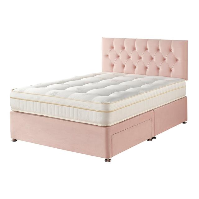 Orason Pocket Memory Divan Bed Set Rosdorf Park Size: Small Single (2'6), Storage Type: No Drawers, Colour: Rose on Productcaster.