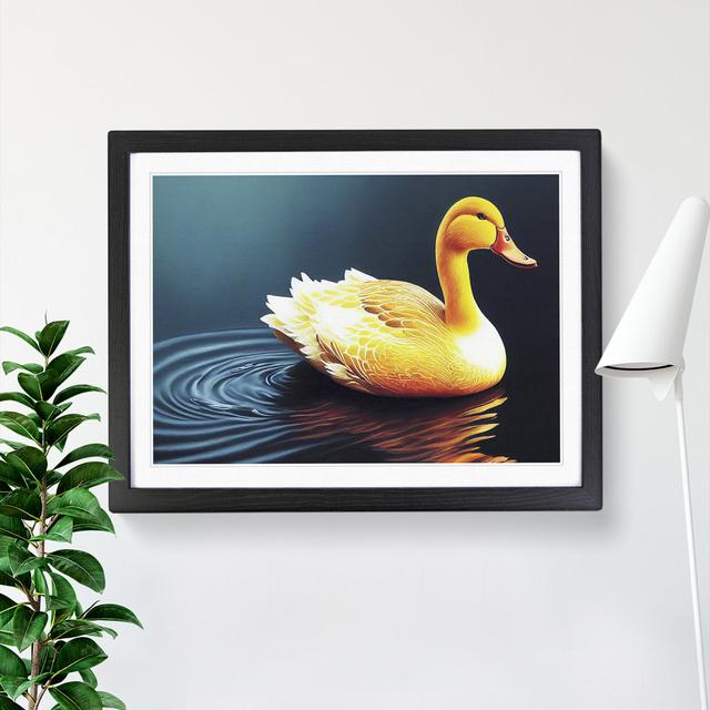 Masterful Duck - Picture Frame Painting 17 Stories Size: 46cm H x 64cm W x 2cm D, Frame Colour: Black on Productcaster.