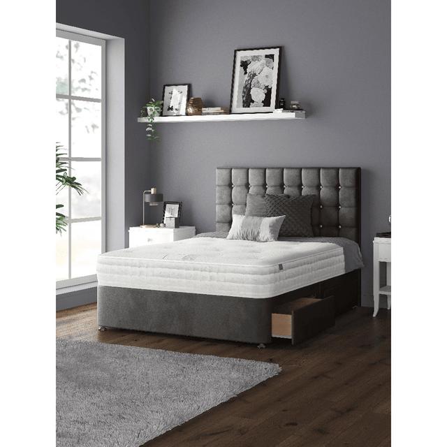 Galarza Divan Bed Base Mercer41 Size: Kingsize (5'), Colour: Charcoal, Storage Type: No Drawers on Productcaster.