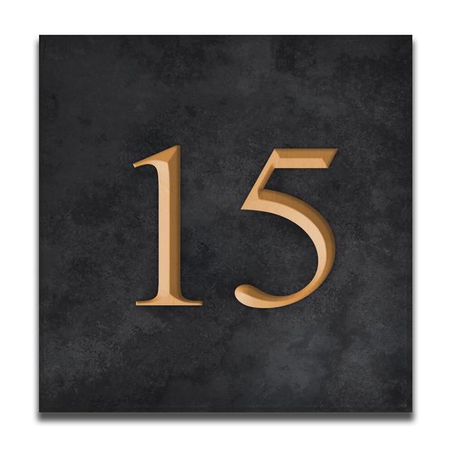 Velia 17.78Cm H Slate Surface Mount House Number Williston Forge Colour: Gold, Number: 15 on Productcaster.