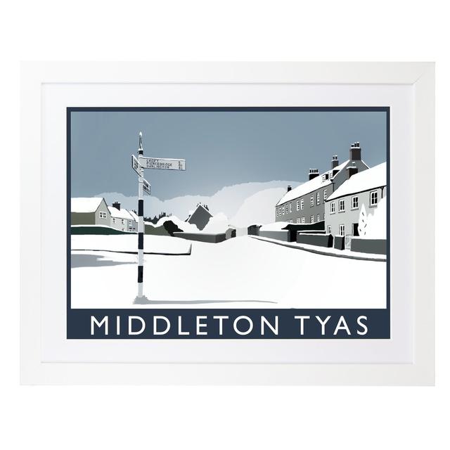 Middleton Tyas in Snow by Richard O'Neil - Graphic Art on Paper East Urban Home Format: White Wood Frame, Size: 33.5 cm H x 43.5 cm W x 2.2 cm D on Productcaster.