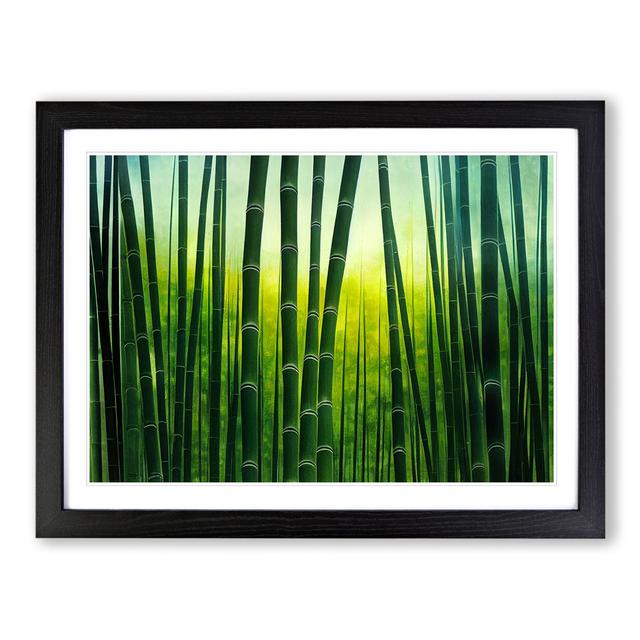 Cute Bamboo Forest - Single Picture Frame Painting 17 Stories Size: 25cm H x 34cm W x 2cm D, Frame Colour: Black on Productcaster.