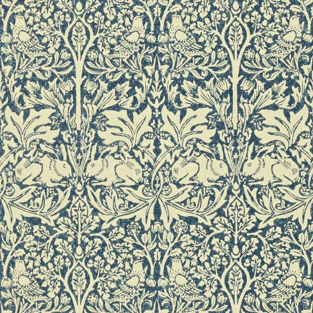 Brer Rabbit 10.05m x 52cm Matte Wallpaper Roll Morris & Co Colour: Blue on Productcaster.