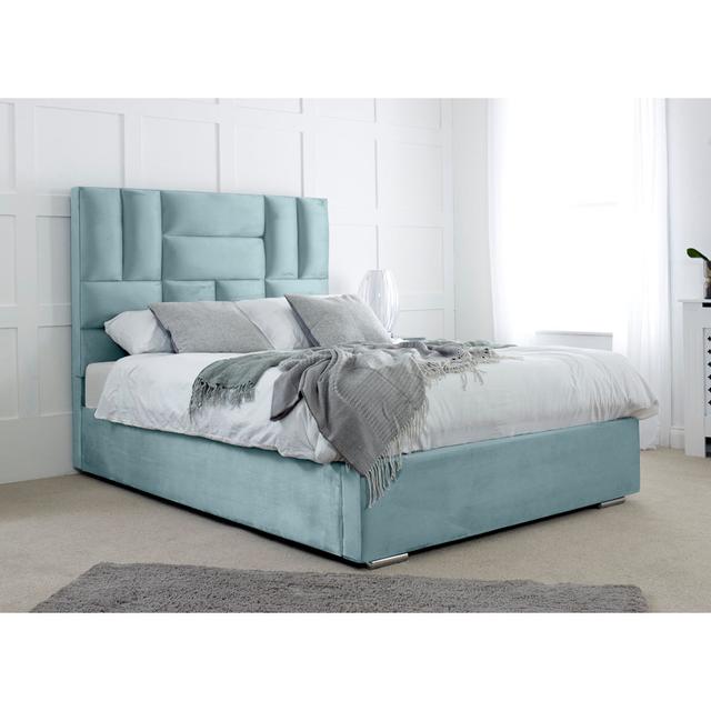 Ahkil Upholstered Bed Frame Canora Grey Colour: Duck Egg, Size: Double (4'6) on Productcaster.