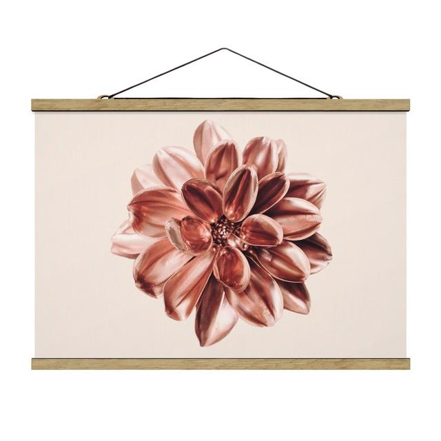 Dahlia Rosegold Metallic Pink - Unframed Photograph Mercer41 Size: 66.5cm H x 100cm W x 0.3cm D on Productcaster.