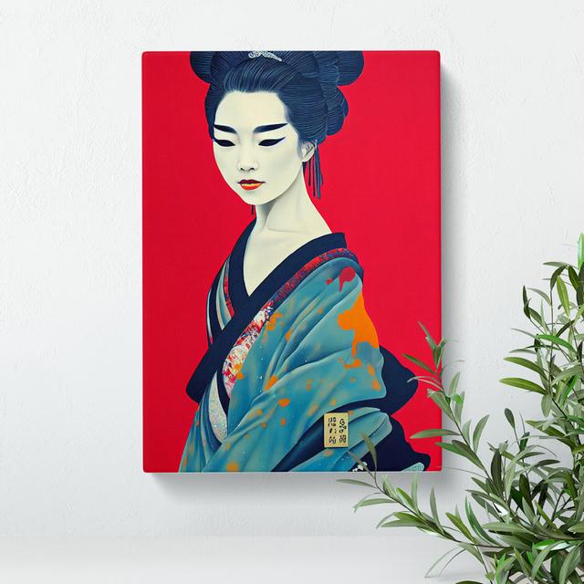 XC1022-1363X Charismatic Geisha - Wrapped Canvas Graphic Art Rosdorf Park Size: 76cm H x 50cm W x 3cm D on Productcaster.