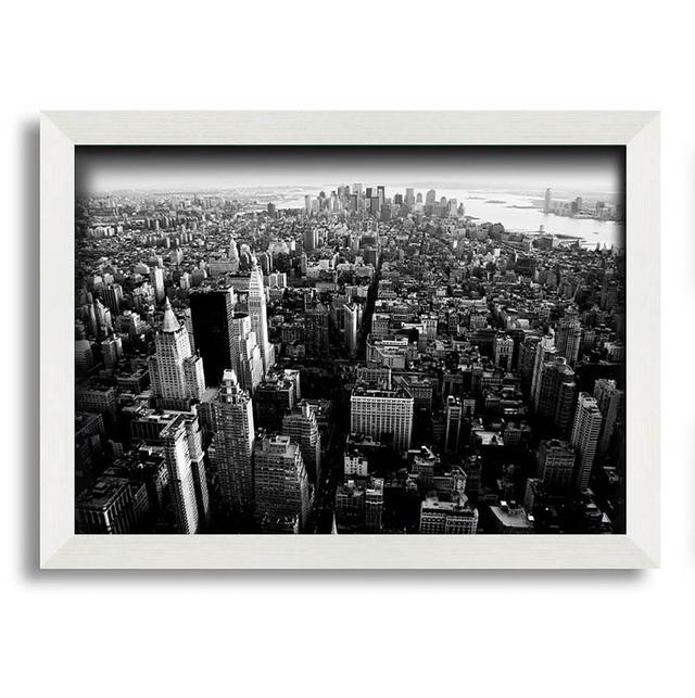 Ariel View of Chicago B N W - Single Picture Frame Art Prints Latitude Run Size: 21cm H x 29.7cm W on Productcaster.